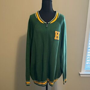 Torrid “Stranger Things” Hawkins High Letterman sweater jacket.